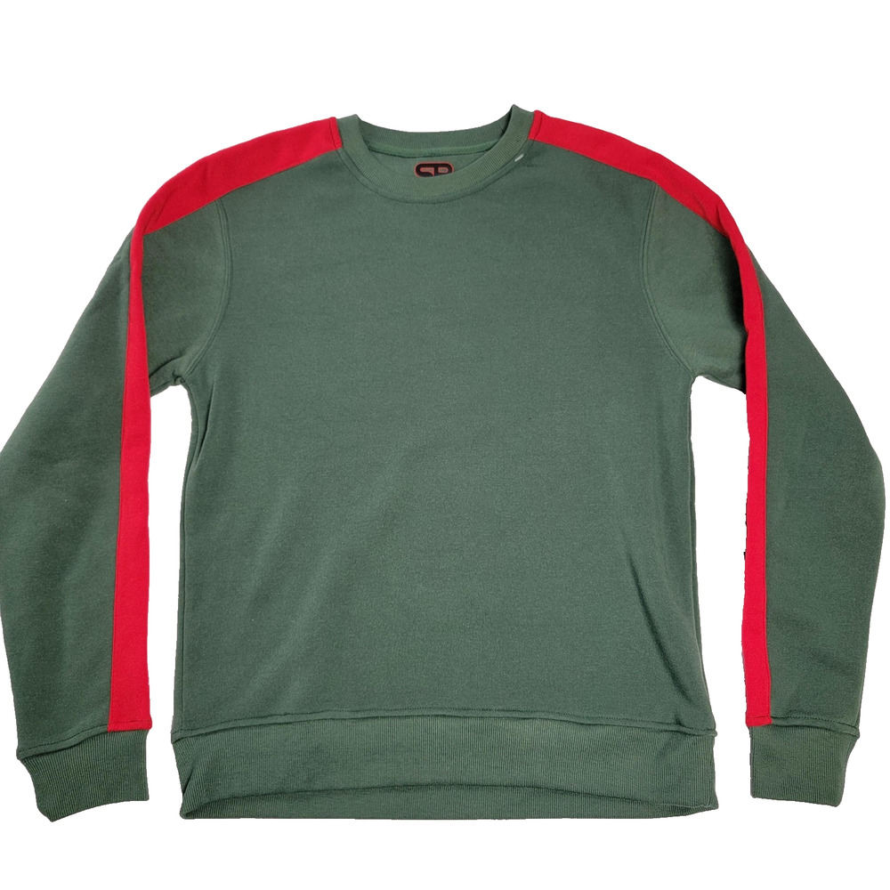 Royal Blue Sweater Mens Medium Green Red Crewneck Pullover Stripe Athletic (638)